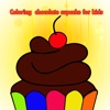 Coloring  chocolate cupcake for kids