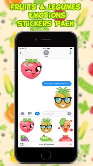 Fruits & Legumes Emotions Stickers Pack(圖3)-速報App