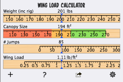 Skydive Wingload Calculator screenshot 4