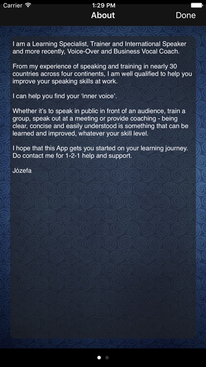 Jozefa's Business Vocal Coaching App