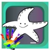 Coloring Page and Paint Starfish