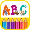 ABC のぬりえページ - 文字と数字絵画 動物の英語 数字とアルファベット 画像 文字入れ 英語 - iPadアプリ