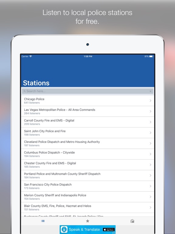 iPad Image of Police Scanner X