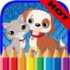 Cat and Dog Coloring Pages - Drawing Game for Kids