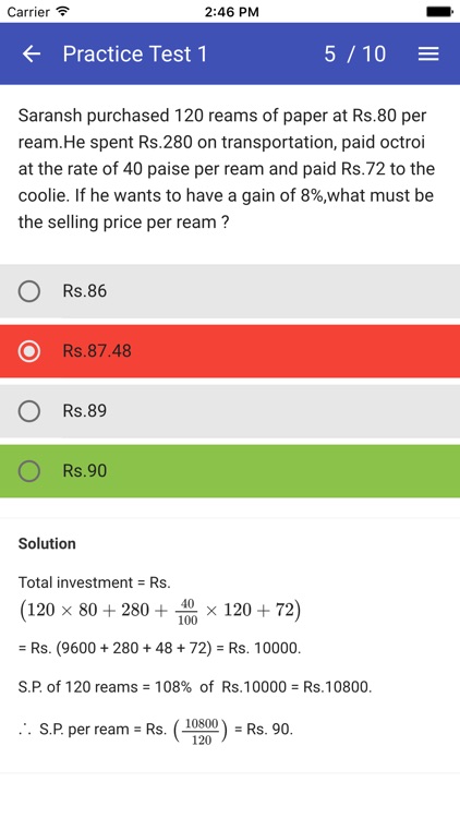 Quantitative Aptitude Solved Practice Mock Tests