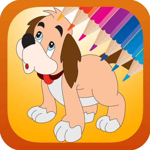 Dog coloring book free for kids toddlers icon