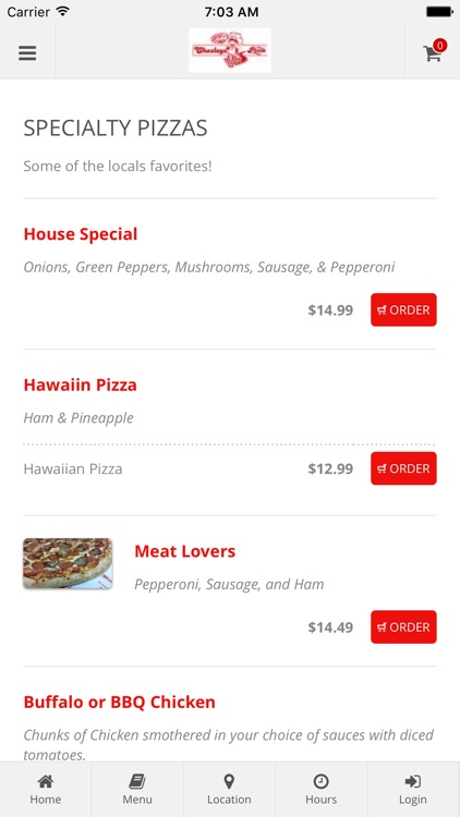 Chesleys Online Ordering