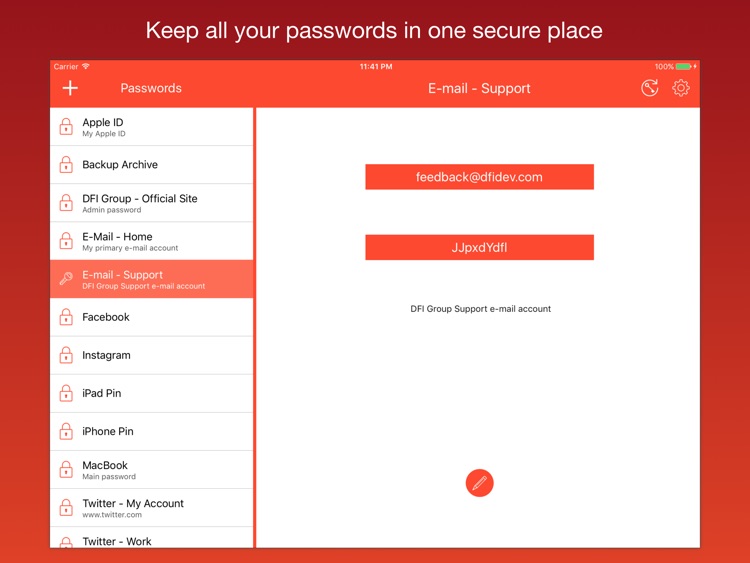 iPassworder for iPad
