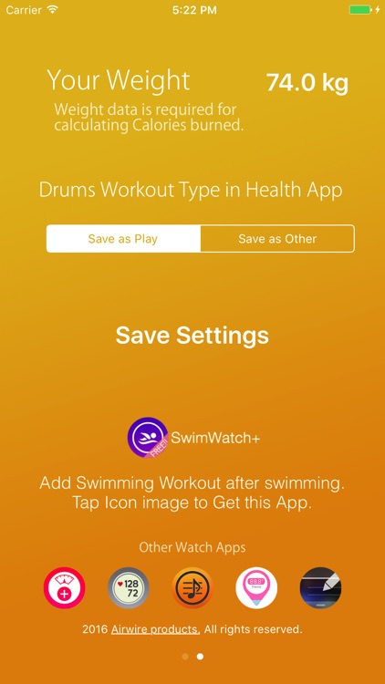 DrumsWatch - Save Drums Workout for Apple Watch