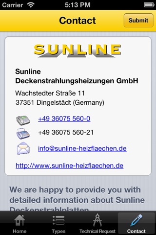 Sunline Deckenstrahlungsheizungen GmbH screenshot 3