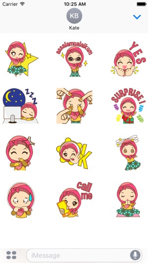 Dinda, girl with pretty hijab for iMessage Sticker(圖1)-速報App