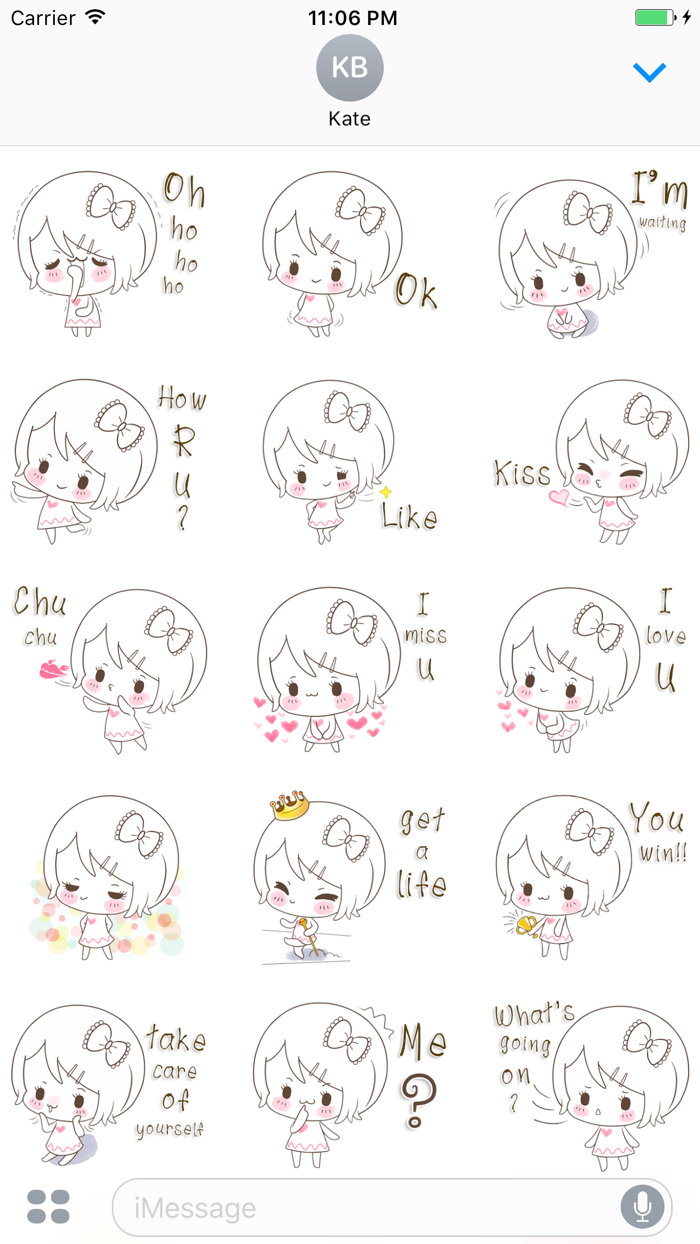 Zinnia The Lovely Little Girl English Stikers