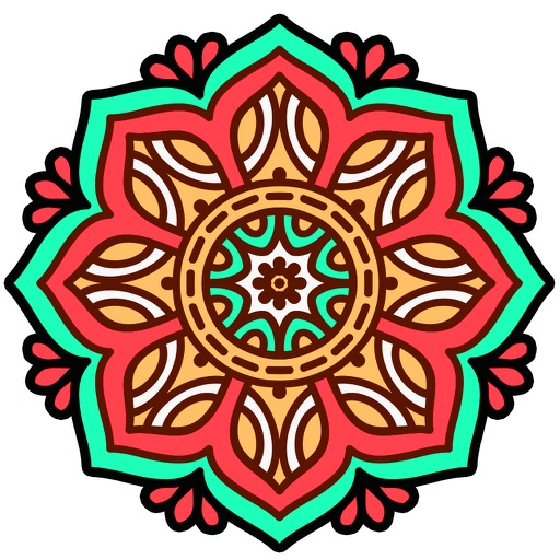 Mandala Coloring calm art therapy book for adults iOS App