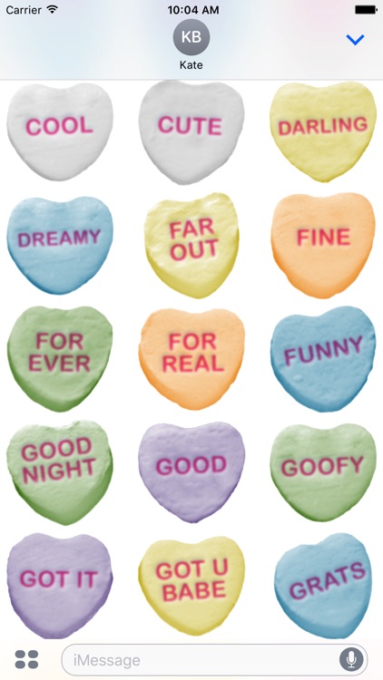 Candy Hearts Stickers #1 for iMessage