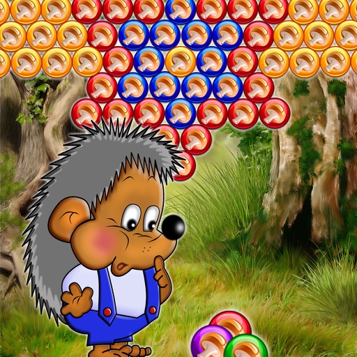 Mushroom bubbles - Funny hedgehog in the woods Icon