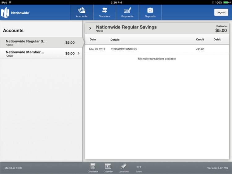 Nationwide Bank for iPad