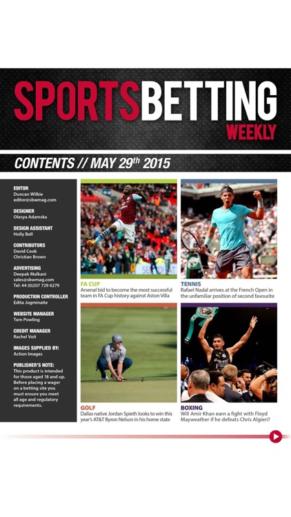 Sports Betting Weekly - Your guide to getting the best betting tips on football, rugby, golf and more