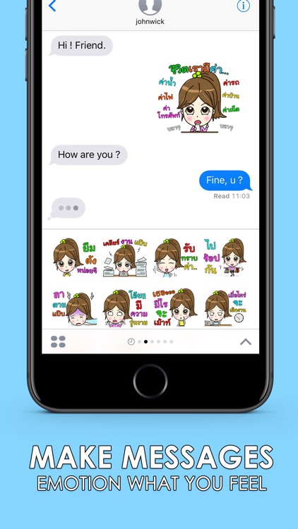 Nong Manow office girl Stickers for iMessage