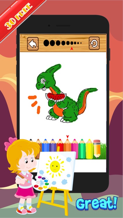 Dinosaur Activities:Coloring Markers Learning Game