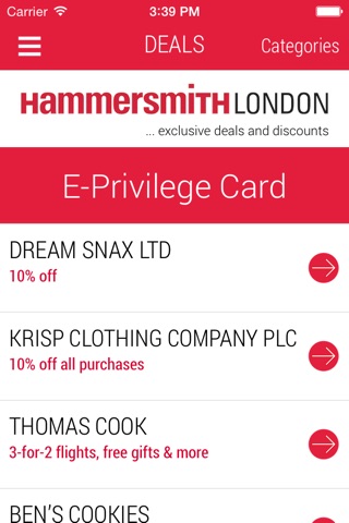 Hammersmith E-Privilege Card screenshot 2