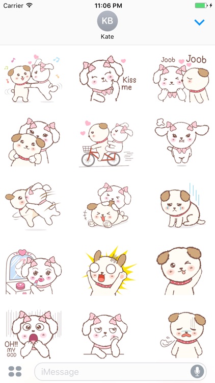 The Happy Couple Puppies English Stickers