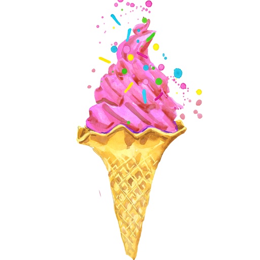 Watercolor Ice Cream Sticker Pack icon