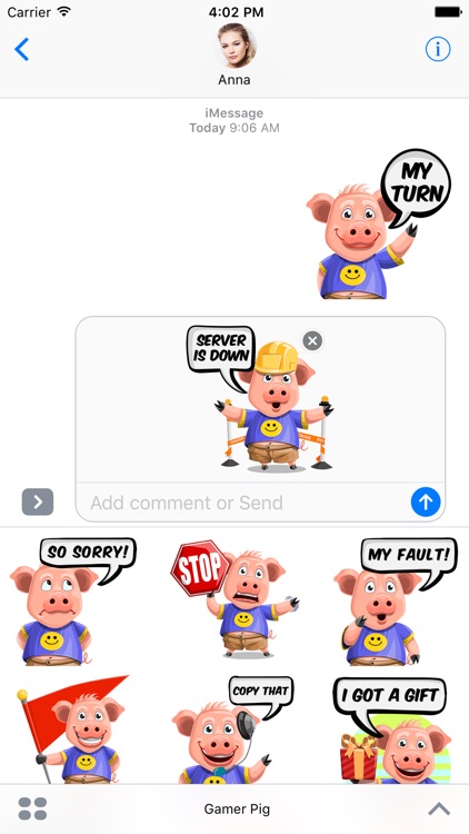 Gamer Pig Stickers - Emoji for Video Game Players