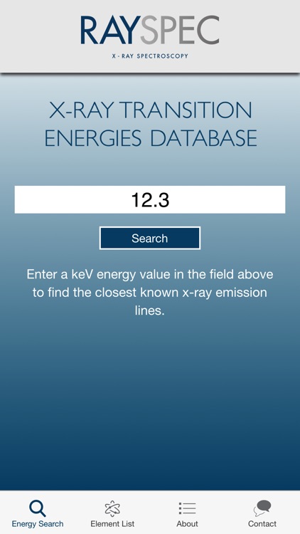 RaySpec X-ray Transition Energies Database