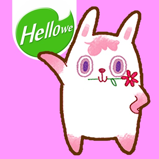 Hellowe Stickers: Pink Rabbit TO Two iOS App
