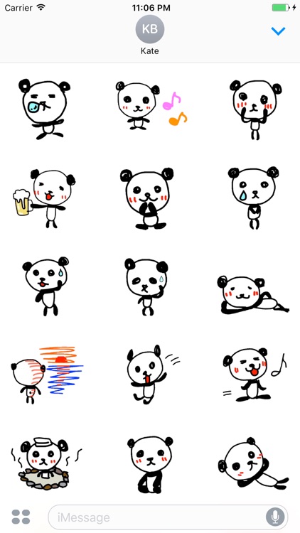 Ozzy the panda greetings stickers