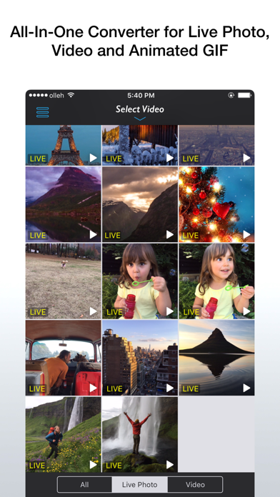 Live Convert - All In One Converter for Live Photo, Video and Animated GIF Screenshot 1