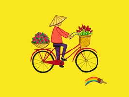 Vietnam by MarcyMoji is a hand painted collection of 18 beautiful stickers inspired by our recent bike tour through Vietnam