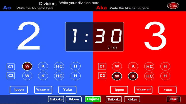 Karate Scoreboard Kumite