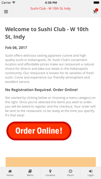 How to cancel & delete Sushi Club Indy from iphone & ipad 1