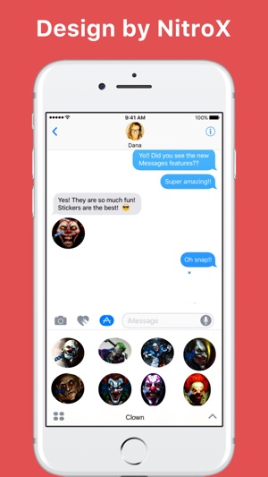 Clown stickers by NitroX for iMessage