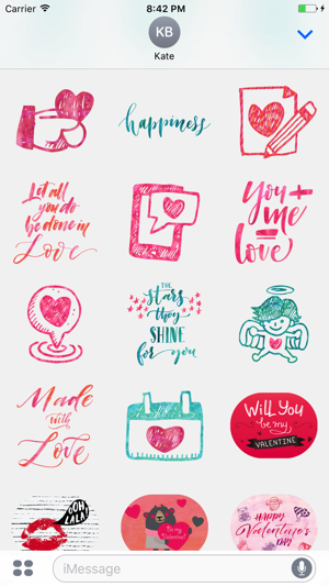 Valentine's Love Greetings for iMessage Stickers(圖2)-速報App