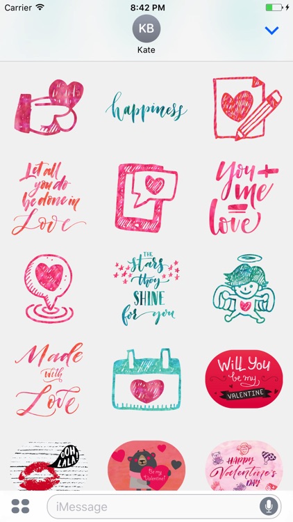 Valentine's Love Greetings for iMessage Stickers