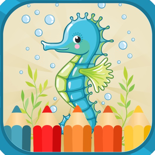 Sea animals coloring books for kids Icon