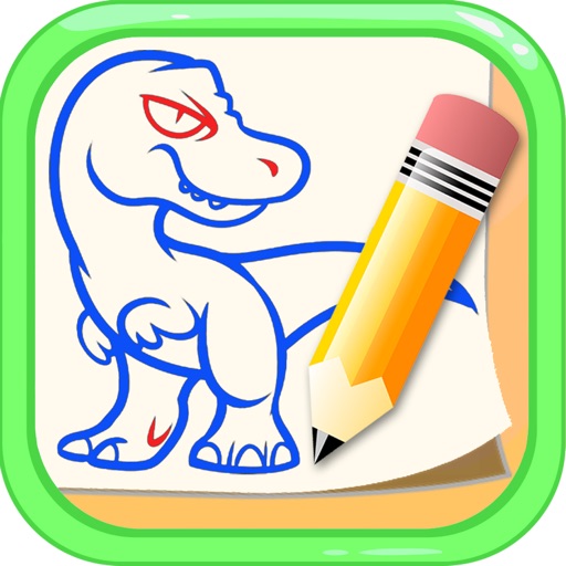 How to Draw Dinosaurs - Dino Drawing and Coloring Icon