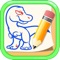 Dinosaur drawing and coloring free game for toddler, kids, boy, girl or children