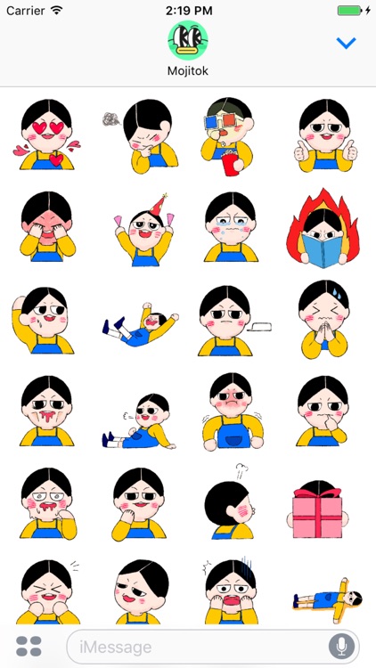 7years old Minjun Animated Stickers