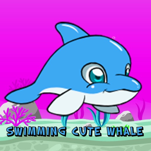 Swimming Cute Whale icon