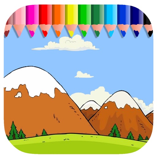 Draw Mountain Coloring Book Game For Children Icon