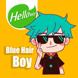 Hellowe Stickers: Blue Hair Boy