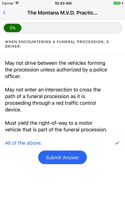 Montana MVD Practice Driver Test