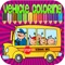 coloring book school bus  & drawings trucks