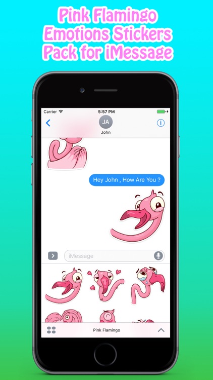 Funny Pink Flamingo Stickers Pack for iMessage screenshot-2