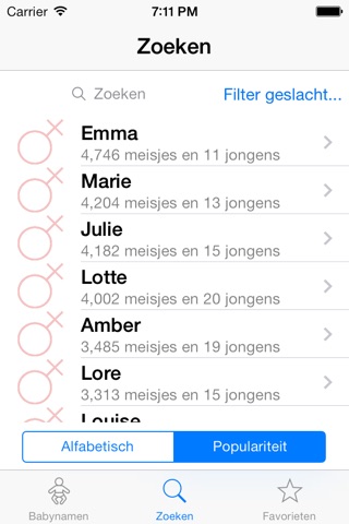 Babynamen Nederland screenshot 3