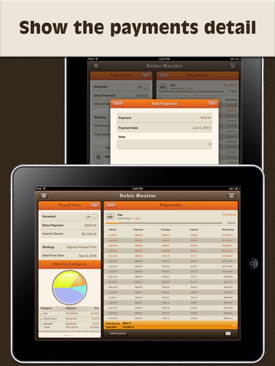 Debts Monitor Pro for iPad-Debt Tracker & Reminder
