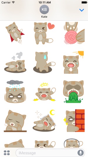 Bobo the cute brown cat for iMessage Sti